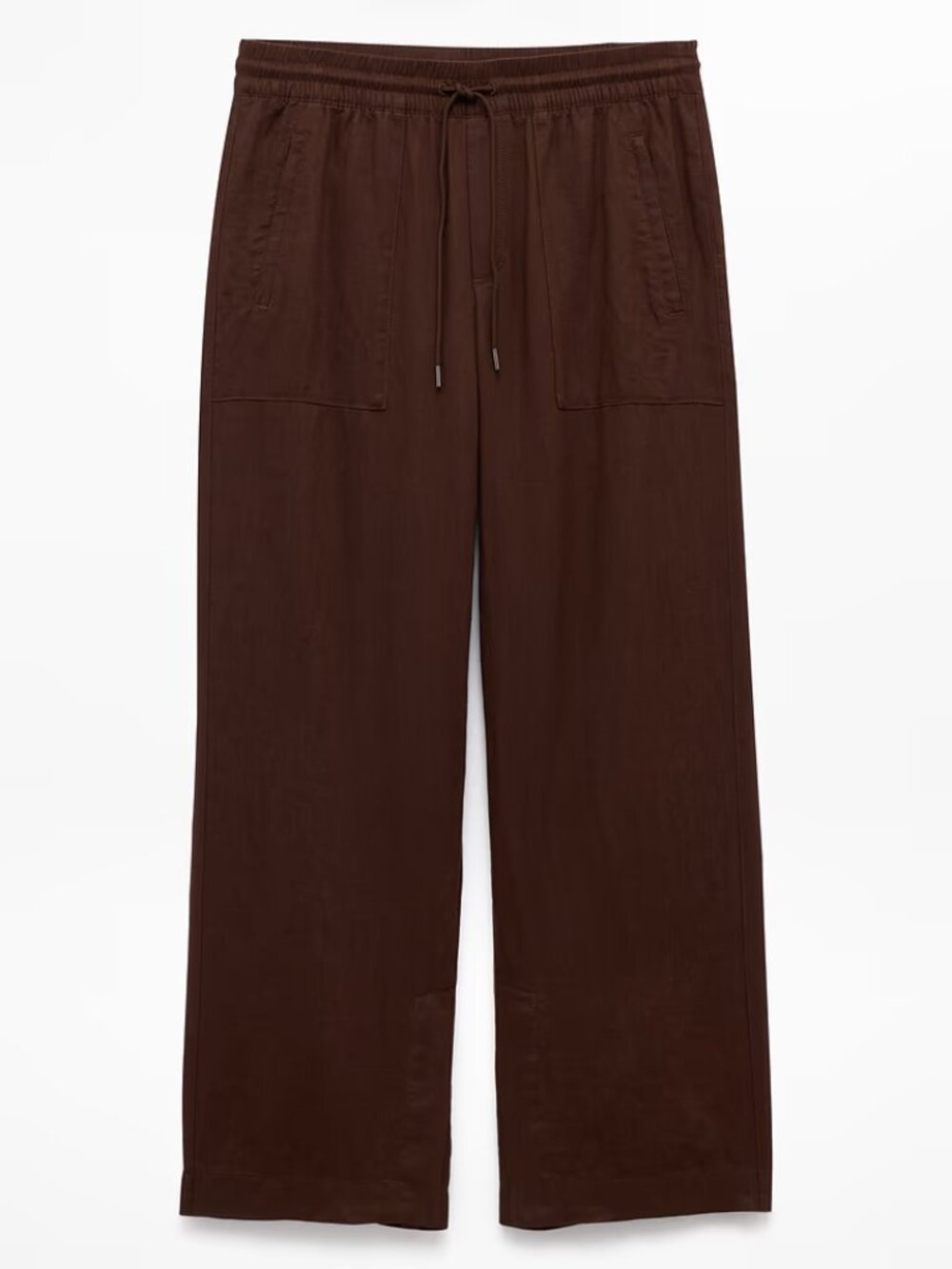 Athleta Retreat Linen High Rise Wide Leg Pant Size Large Petite Brown NWOT - Picture 3 of 14